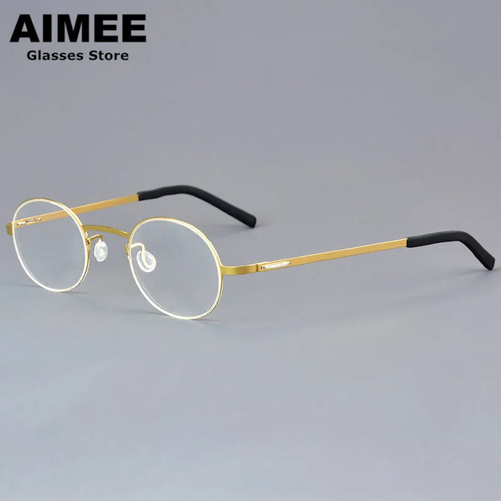 Aimee Women's Full Rim Oval Round Screwless Titanium Eyeglasses 198806