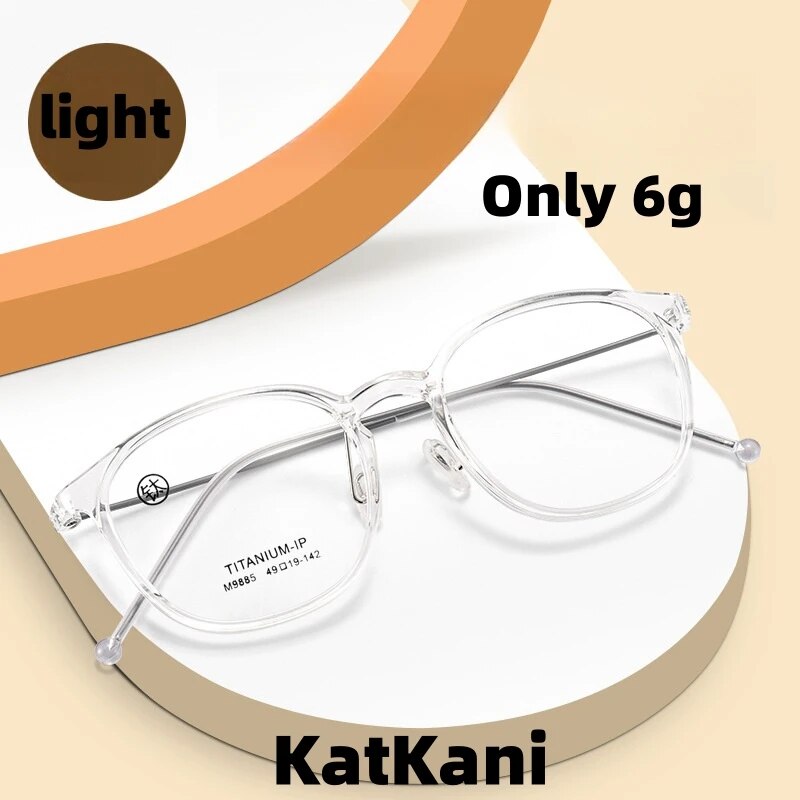 KatKani Unisex Full Rim Round Tr 90 Titanium Eyeglasses 9885 Full Rim KatKani Eyeglasses   