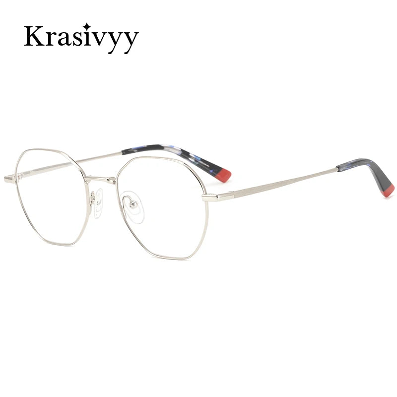 Krasivyy Women's Full Rim Flat Top Oval Titanium Eyeglasses 16425 Full Rim Krasivyy   