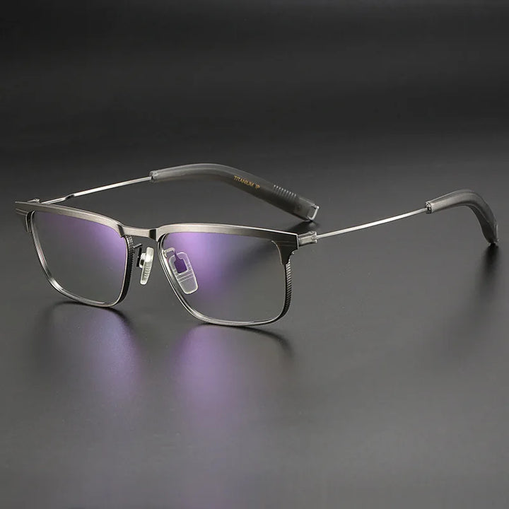 Muzz Men's Full Rim Square Titanium Acetate Eyeglasses 10131