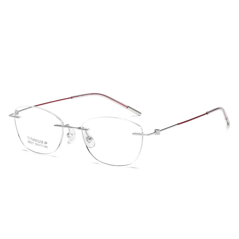 Yimaruili Women's Rimless Putterfly Cat Eye Titanium Eyeglasses 56071