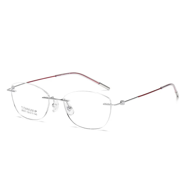 Yimaruili Women's Rimless Putterfly Cat Eye Titanium Eyeglasses 56071