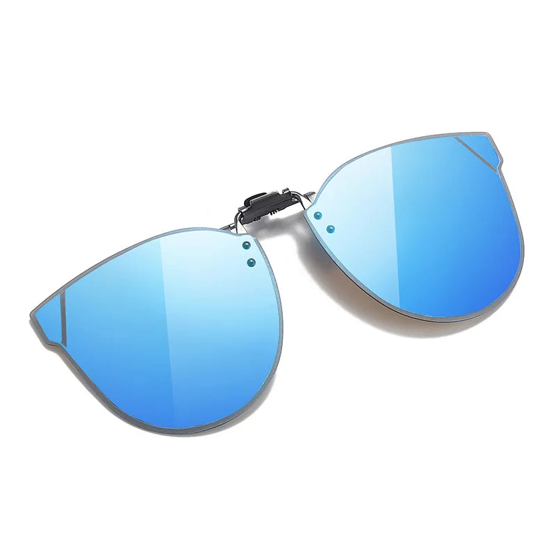 Vicky Unisex Rimless Cat Eye Alloy Polarized Clip On Sunglasses V002 Clip On Sunglasses Vicky Polarized Ice Blue  