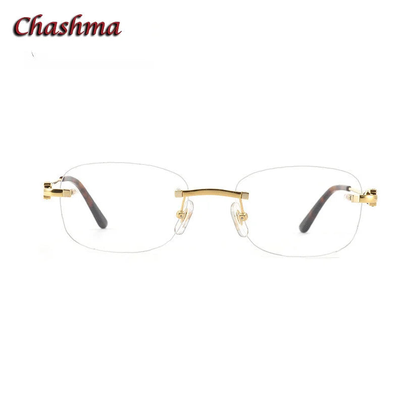 Chashma Ochki Unisex Rimless Small Square Titanium Eyeglasses 0290 Rimless Chashma Ochki   