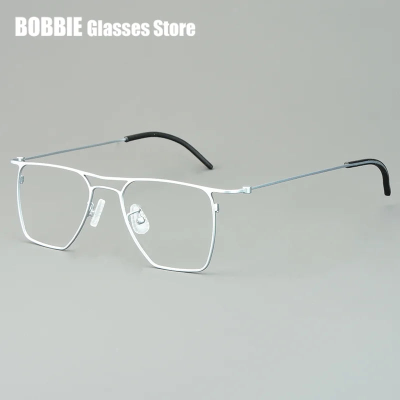 Bobbie Unisex Full Rim Square Double Bridge Titanium Eyeglasses 935502