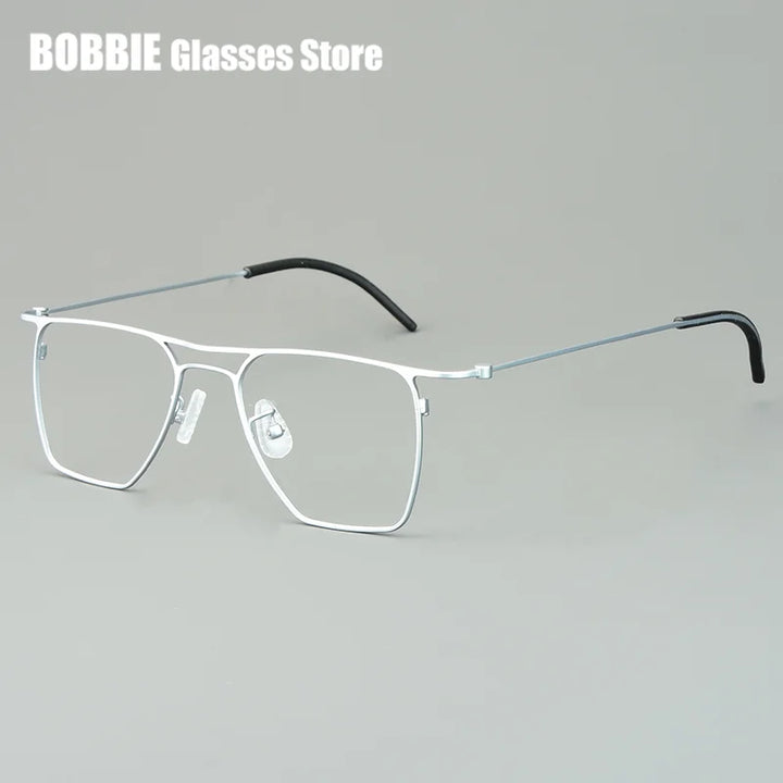 Bobbie Unisex Full Rim Square Double Bridge Titanium Eyeglasses 935502