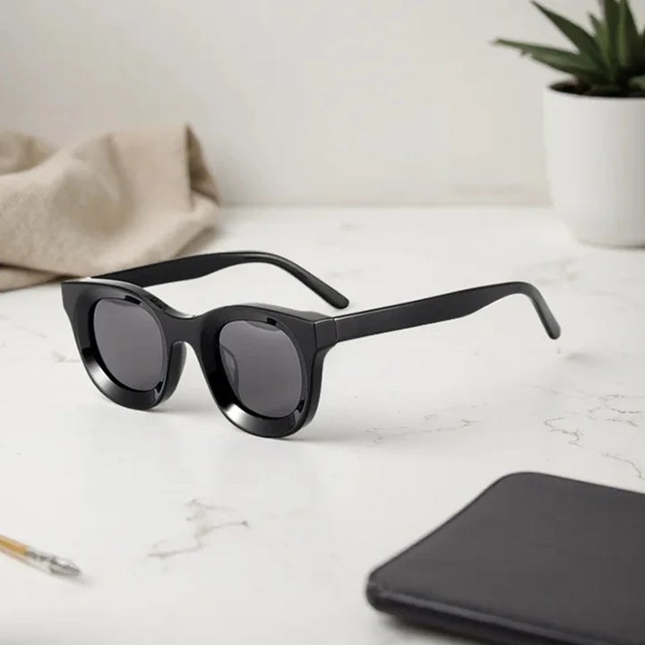 Black Mask Men Full Rim Square Acetate Polarized Sunglasses BM-S6688