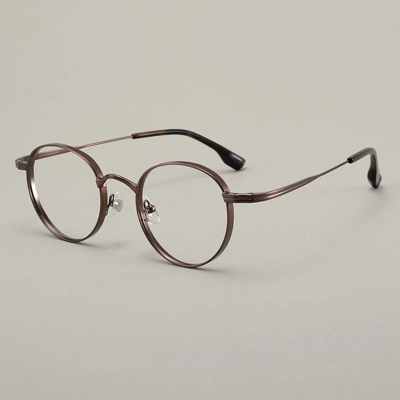 Black Mask Unisex Full Rim Oval Round Titanium Eyeglasses 310521