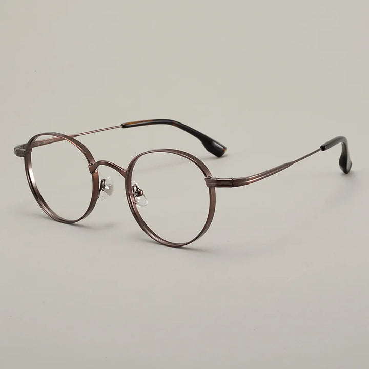 Black Mask Unisex Full Rim Oval Round Titanium Eyeglasses 310521