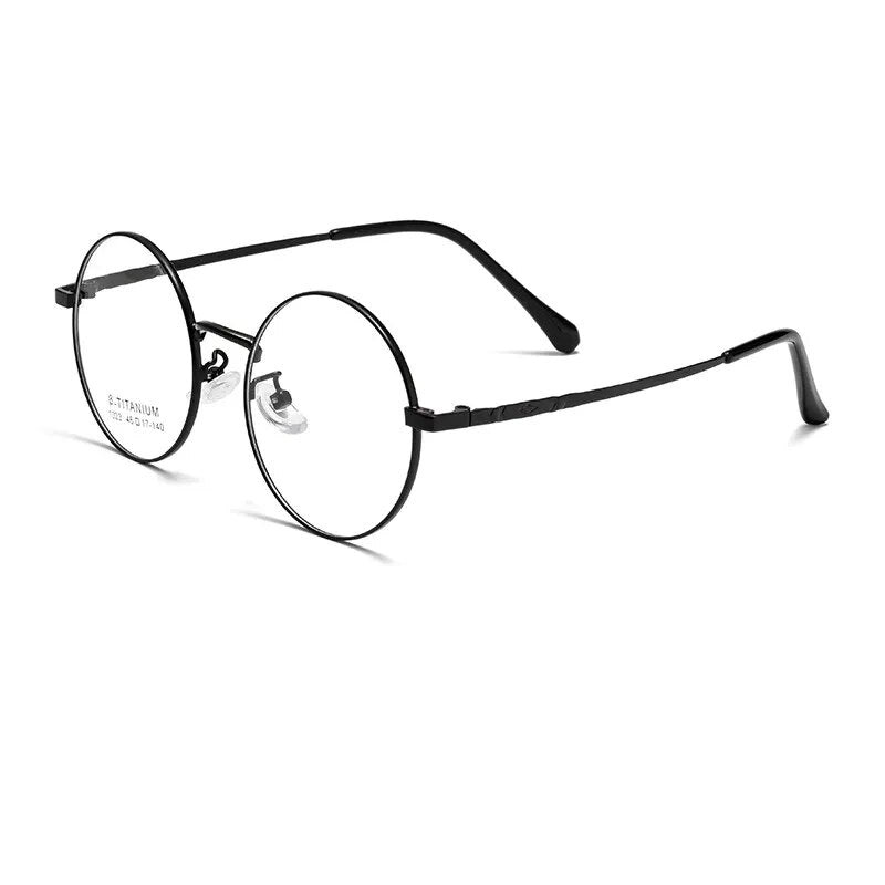 Yimaruili Unisex Full Rim Small Round Alloy Eyeglasses 1023th Full Rim Yimaruili Eyeglasses Black  