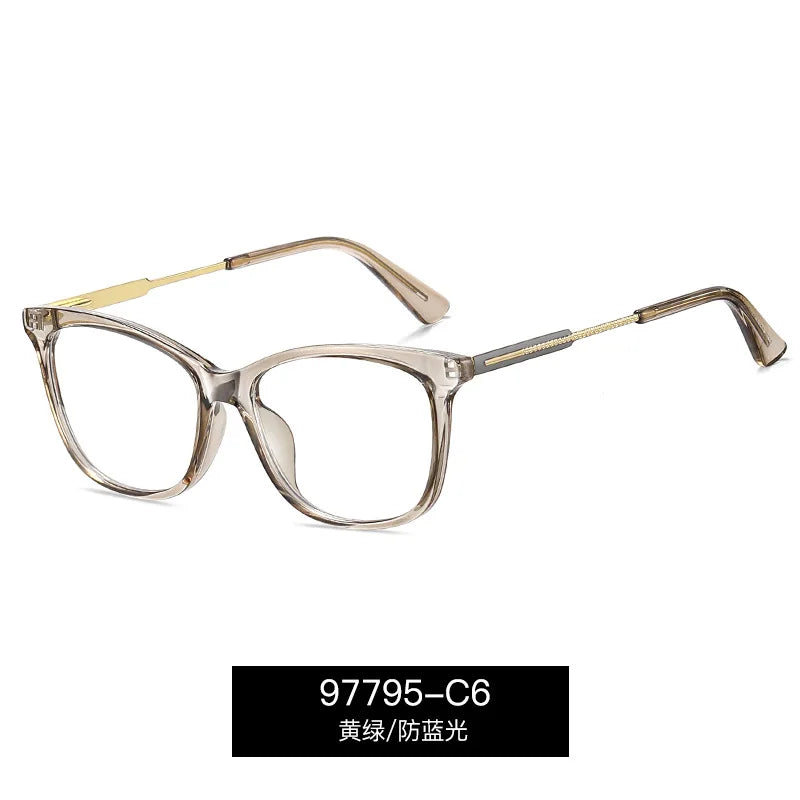 Reven Jate Women's Full Rim Square Tr 90 Alloy Eyeglasses 397795