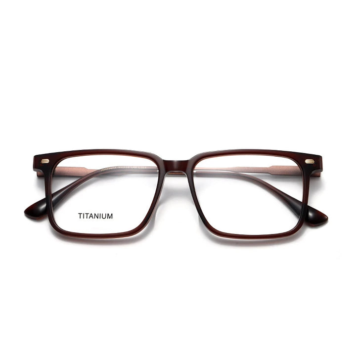 Aror Unisex Full Rim Square Acetate Titanium Eyeglasses 842194 Full Rim Aror Wine Red