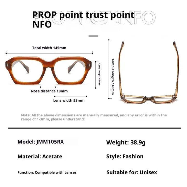 Muzz JM105rx unisex square acetate prescription eyeglasses — view 2