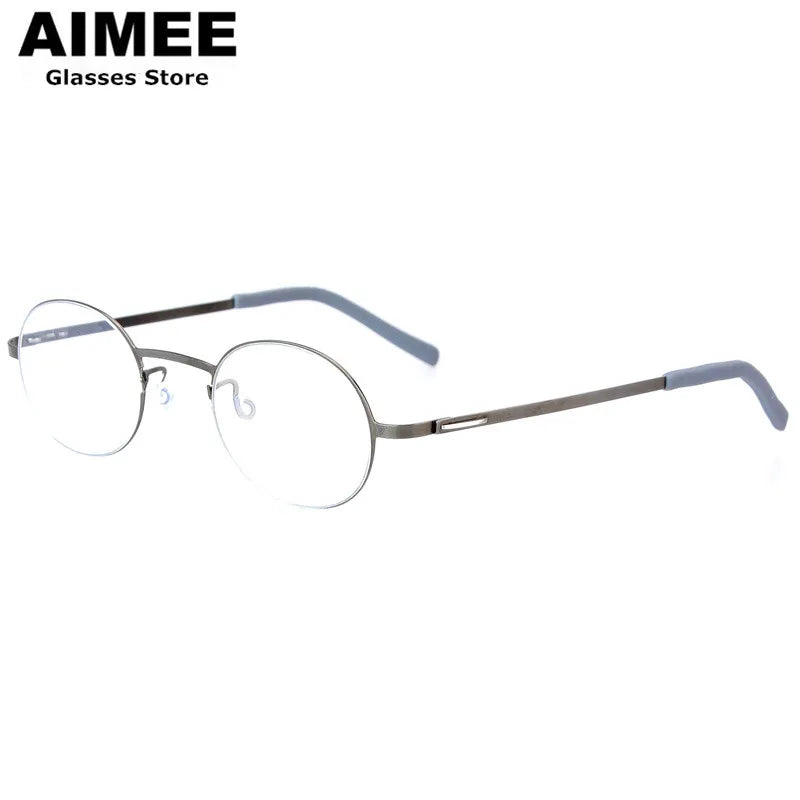 Aimee Women's Full Rim Oval Round Screwless Titanium Eyeglasses 198806