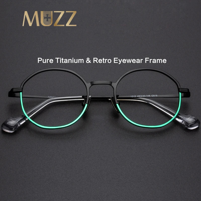Muzz Women's Full Rim Oval Round Titanium Eyeglasses 811012