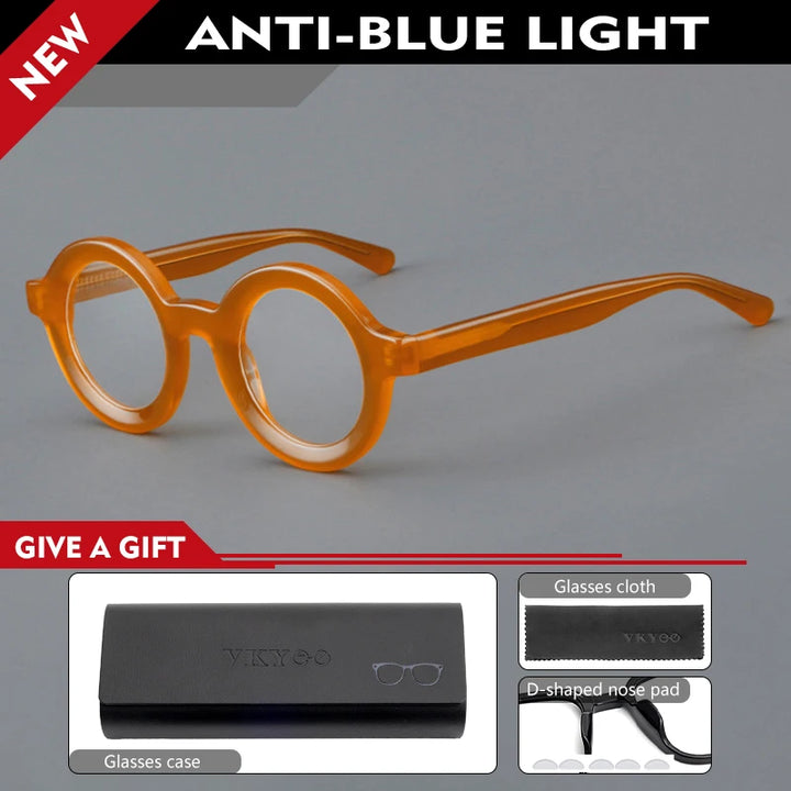 Vicky Unisex Full Rim Round Thick Acetate Reading Glasses 623103