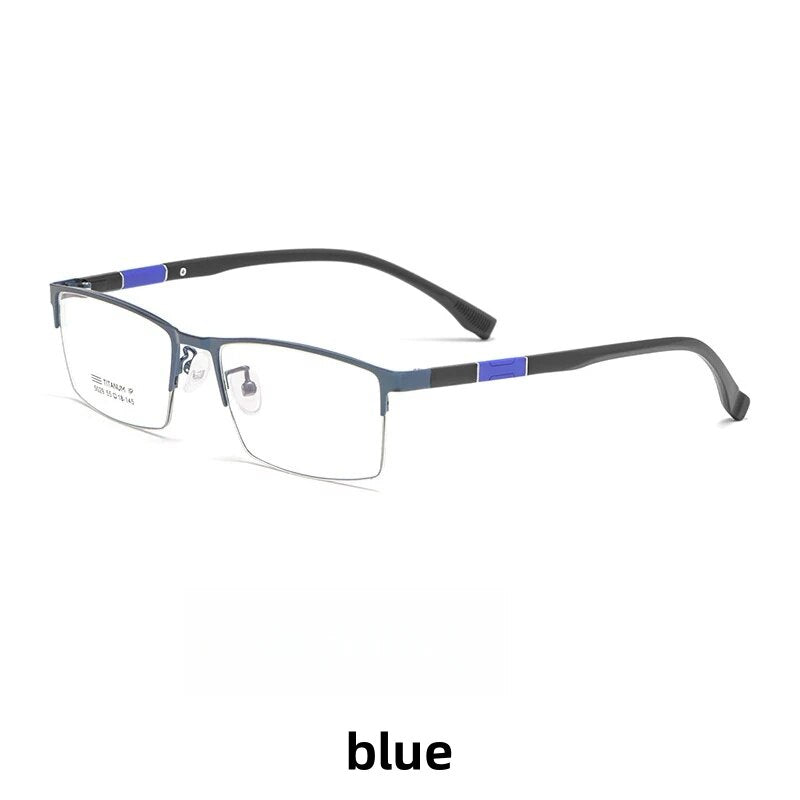 KatKani Men's Full Rim Large Square Tr 90 Titanium Eyeglasses 5029 Full Rim KatKani Eyeglasses BLUE  