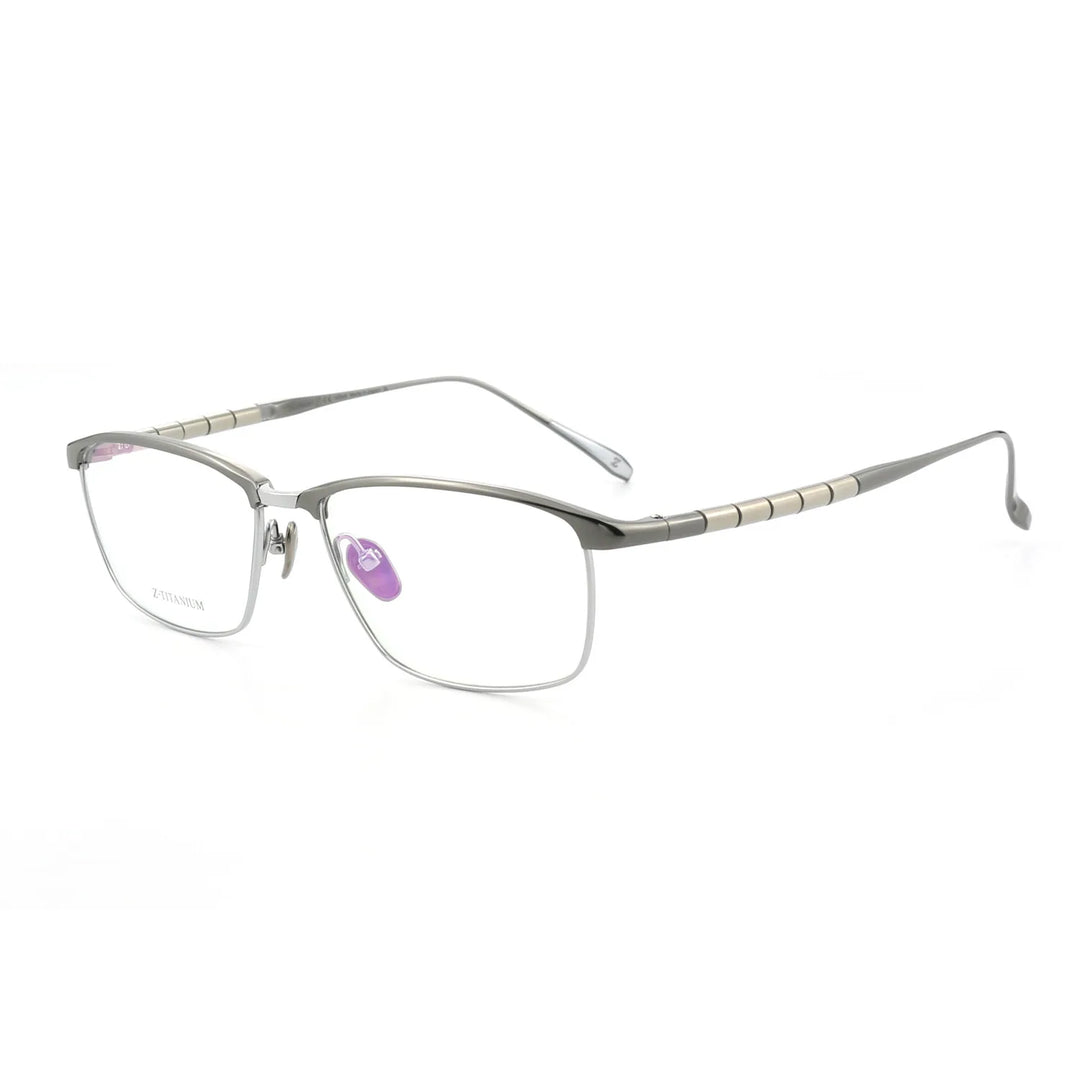 Eleccion Men's Semi Rim Brow Line Titanium Eyeglasses 27013 Semi Rim FuzWeb C3. Gray Frame