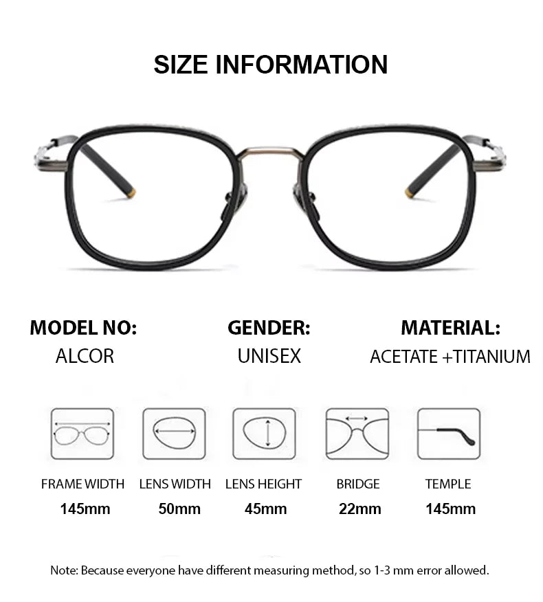 Summer Flower Unisex Full Rim Square Acetate Titanium Eyeglasses 452250