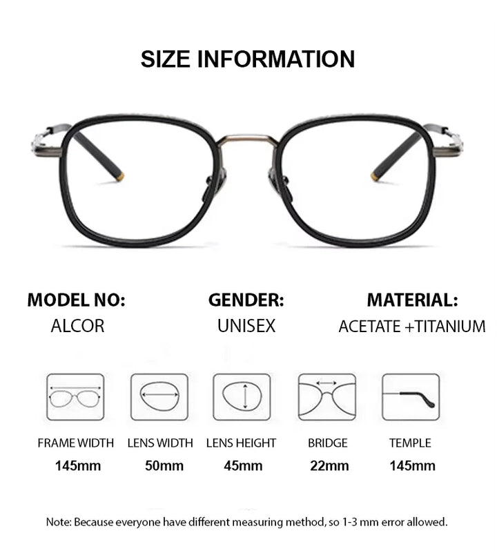 Summer Flower Unisex Full Rim Square Acetate Titanium Eyeglasses 452250