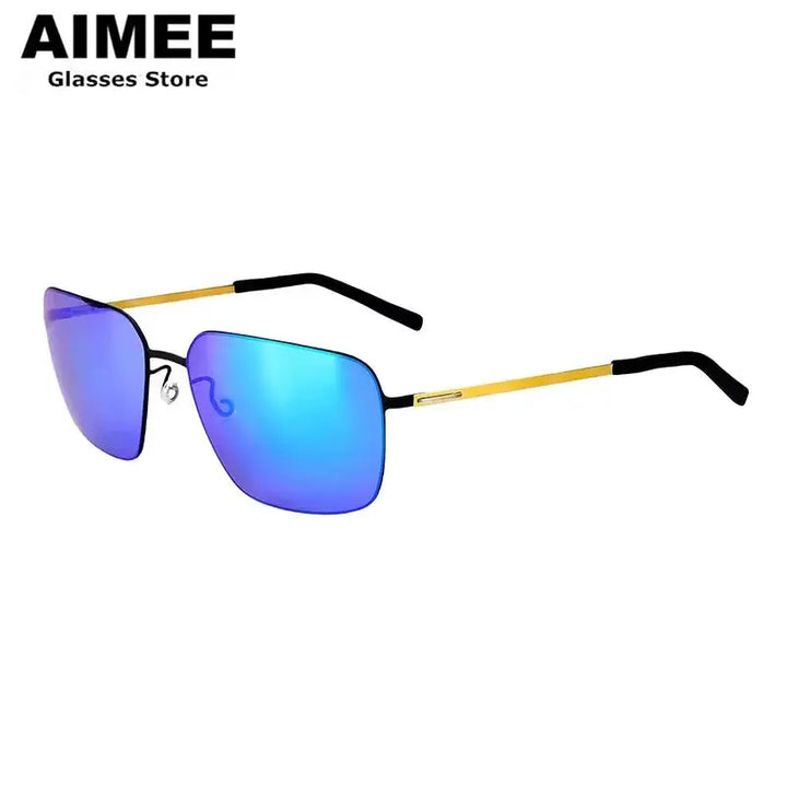 Aimee Full Rim 800200 Unisex Ultralight Pure Titanium Square Sunglasses Aimee