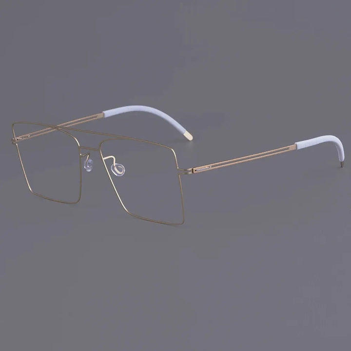 Aimee Unisex Full Rim Square Double Bridge Titanium Eyeglasses  481476 FuzWeb