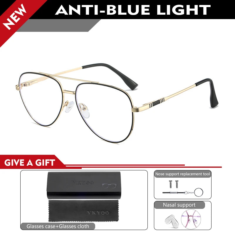 Vicky Women's Full Rim Oval Double Bridge Alloy Reading Glasses 76912