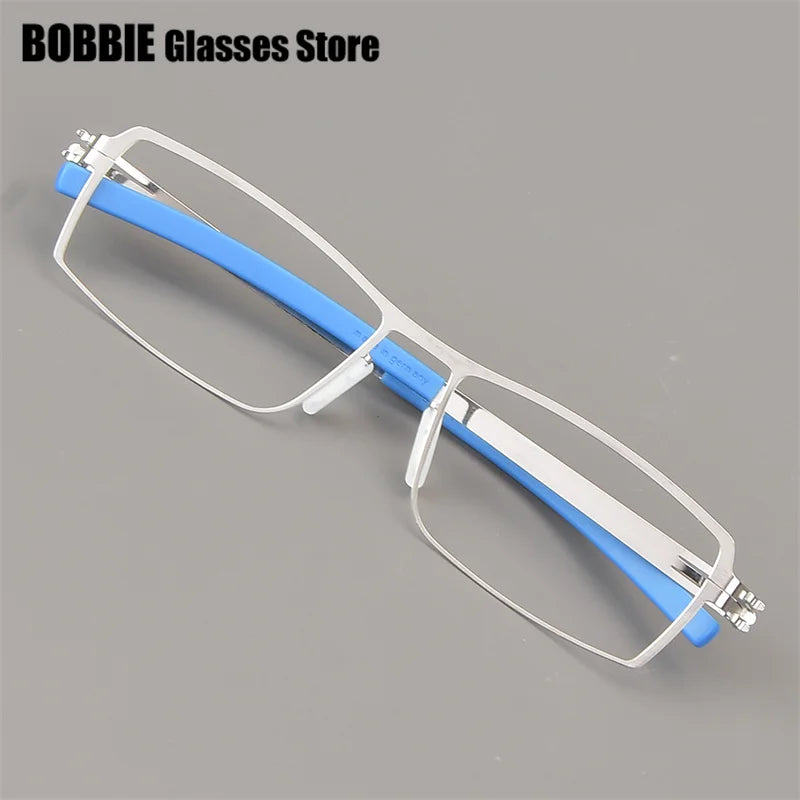 Bobbie Unisex Full Rim Square Screwless Steel Eyeglasses 508576