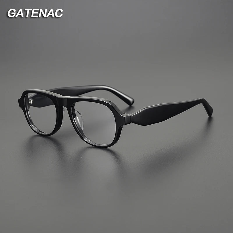 Gatenac Unisex Full Rim Square  Thick Acetate Eyeglasses Gxyj1483 Full Rim Gatenac   