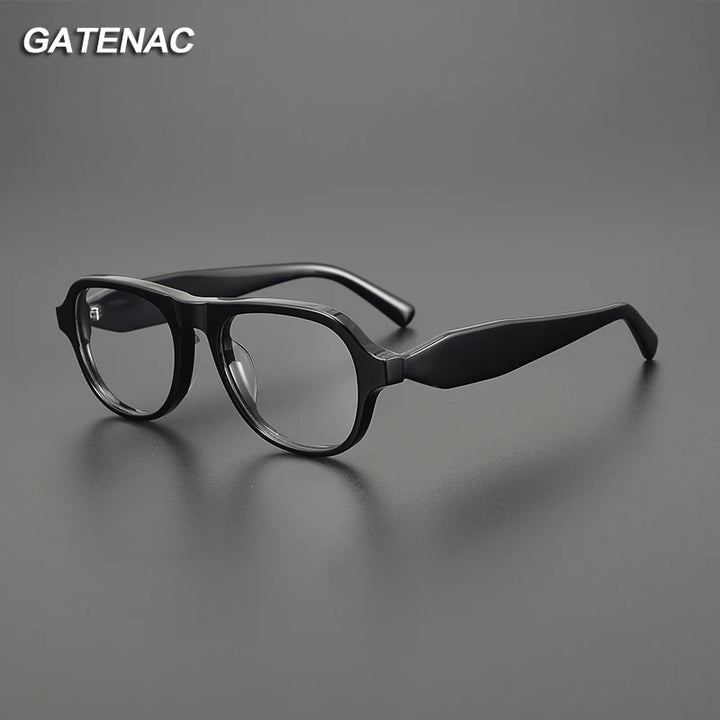 Gatenac Unisex Full Rim Square  Thick Acetate Eyeglasses Gxyj1483 Full Rim Gatenac   