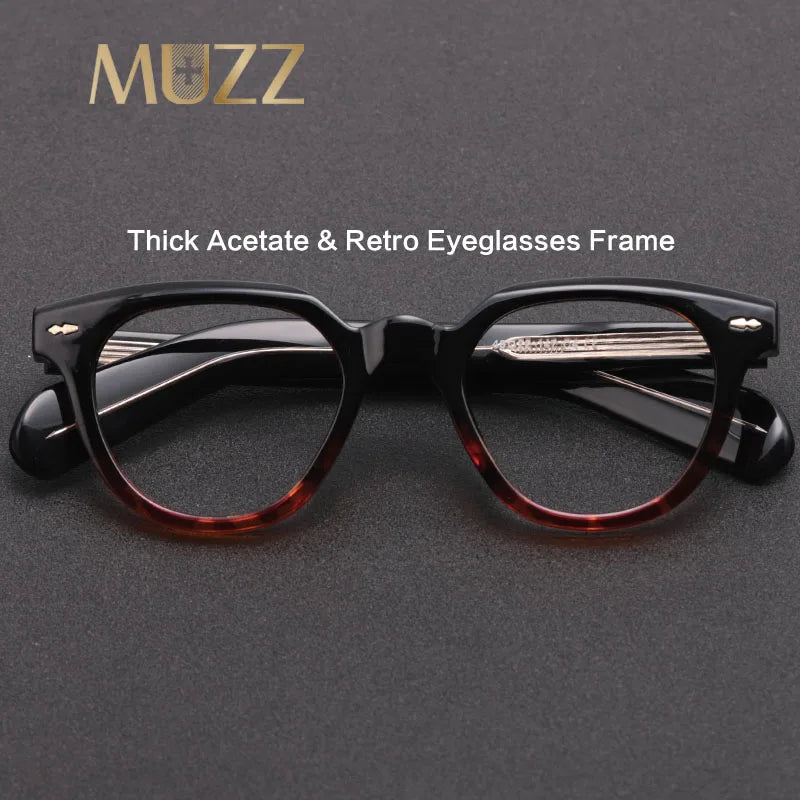 Muzz Unisex Full Rim Oval Brow Line Acetate Eyeglasses 48638