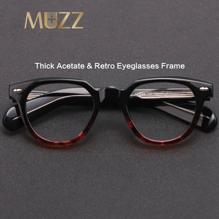 Muzz Unisex Full Rim Oval Brow Line Acetate Eyeglasses 48638