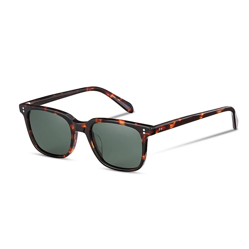 Black Mask Unisex Full Rim Rectangle Acetate Polarized Sunglasses Ov5031 Sunglasses Black Mask Tortoise-Green As Shown 