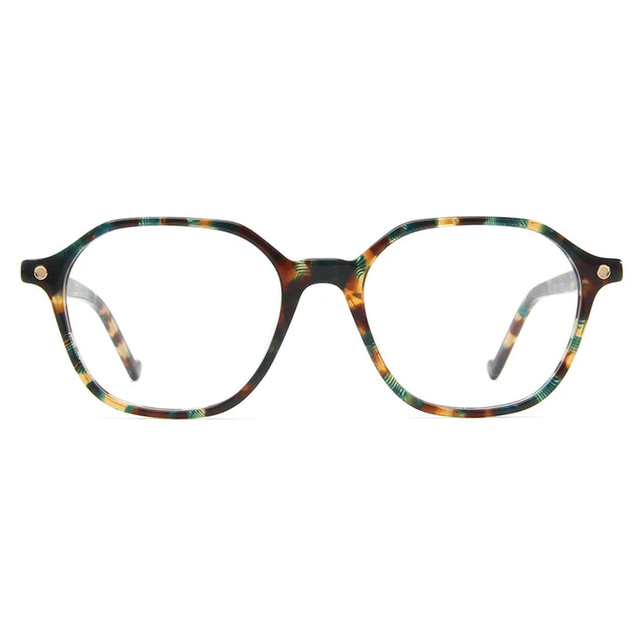 Esnbie Unisex Full Rim Square Polygon Acetate Eyeglasses 62023 Full Rim Esnbie   