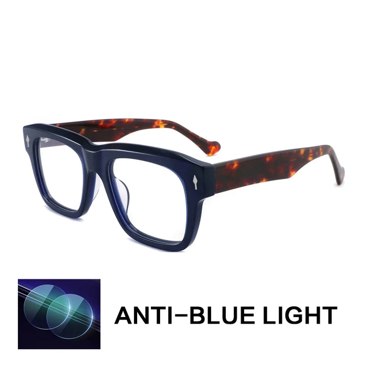 Gatenac Unisex Full Rim Big Square Acetate Reading Glasses 882290