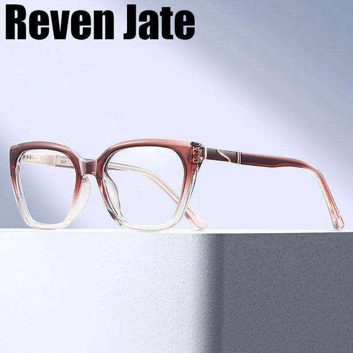 Reven Jate Women's Full Rim Square Tr 90 Alloy Eyeglasses 383627