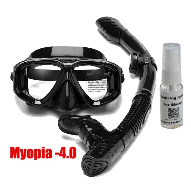 Aleefa Unisex Goggle Pc Tempered Glass Lens Silicone Swim Mask 64305
