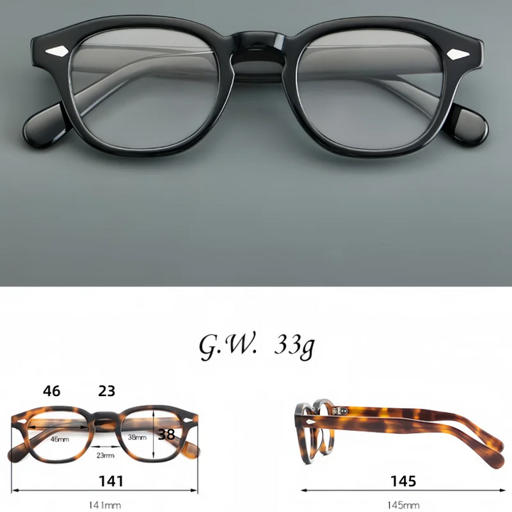 Momoja Unisex Full Rim Oval Square Acetate Eyeglasses 24052