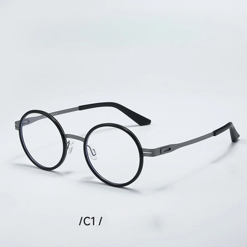 Aror Unisex Full Rim Oval Round Titanium Eyeglasses 80316