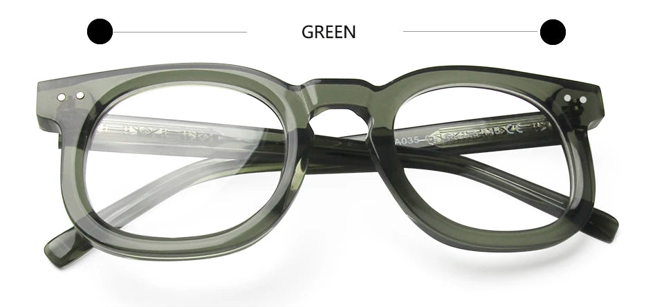 Esnbie Unisex Full Rim Square Oval Acetate Eyeglasses 23035 Full Rim Esnbie green  