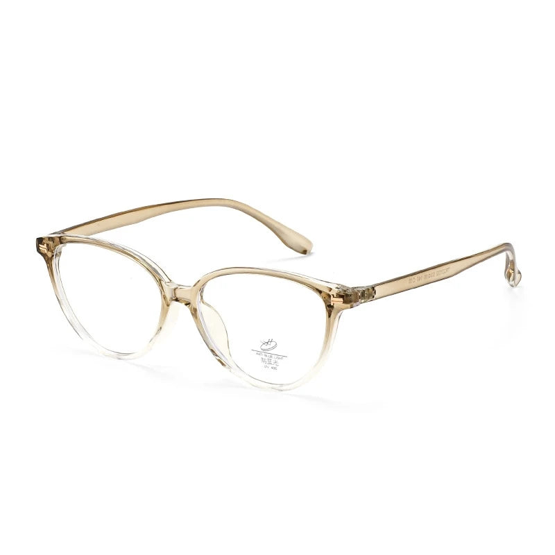 Yimaruili Women's Full Rim Oval Cat Eye Tr 90 Alloy Eyeglasses 323132