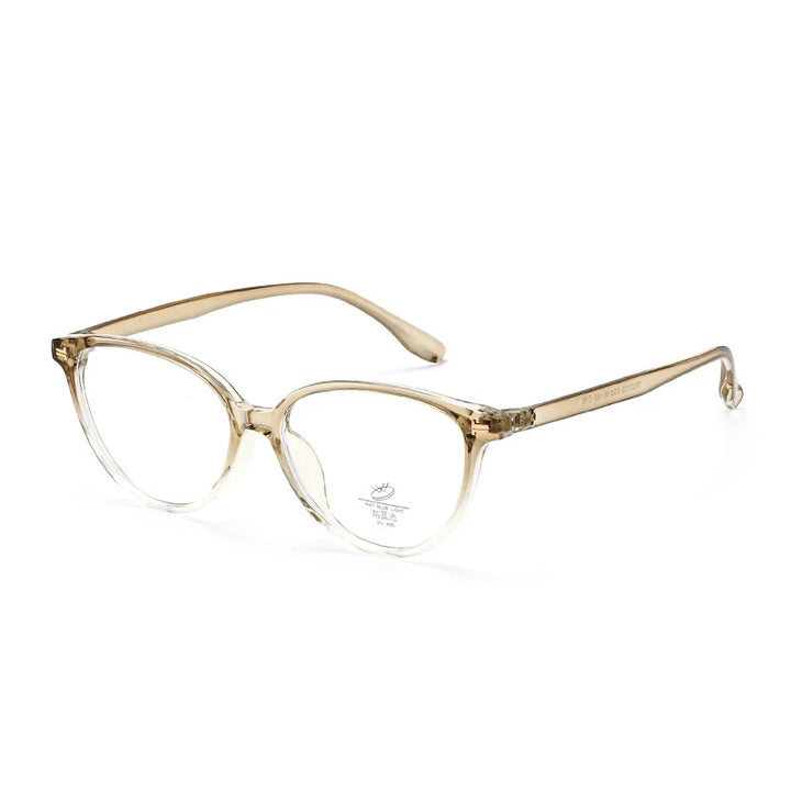 Yimaruili Women's Full Rim Oval Cat Eye Tr 90 Alloy Eyeglasses 323132