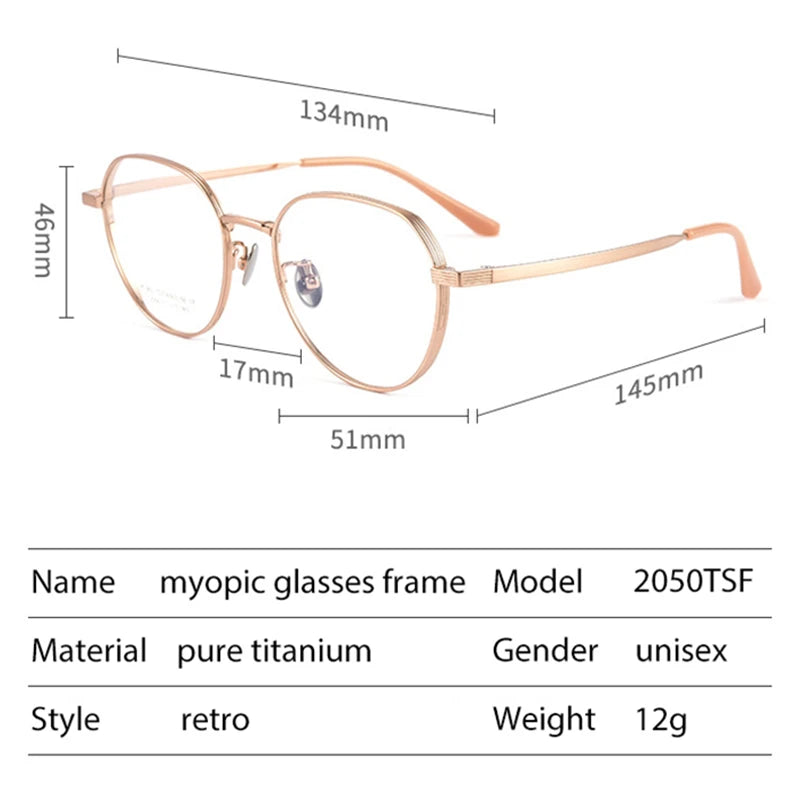 Handoer Women's Full Rim Flat Top Oval Square Titanium Eyeglasses 2050 Full Rim Handoer   