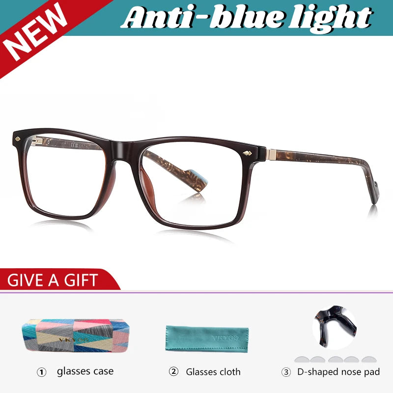 Vicky Men's Full Rim Square Tr 90 Titanium Reading Glasses 77218