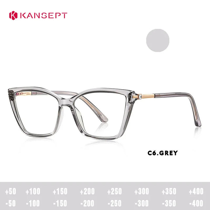 Kansept Women's Full Rim Square Tr 90 Titanium Reading Glasses 22387
