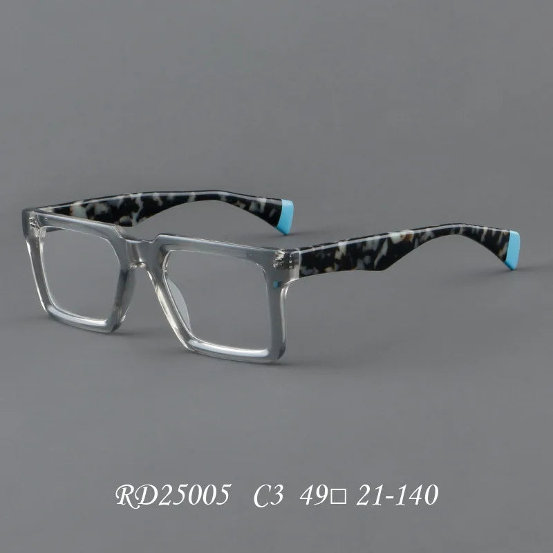 Nobler Unisex Full Rim Square Brow Line Thick Acetate Eyeglasses 2505 Full Rim Nobler C3  