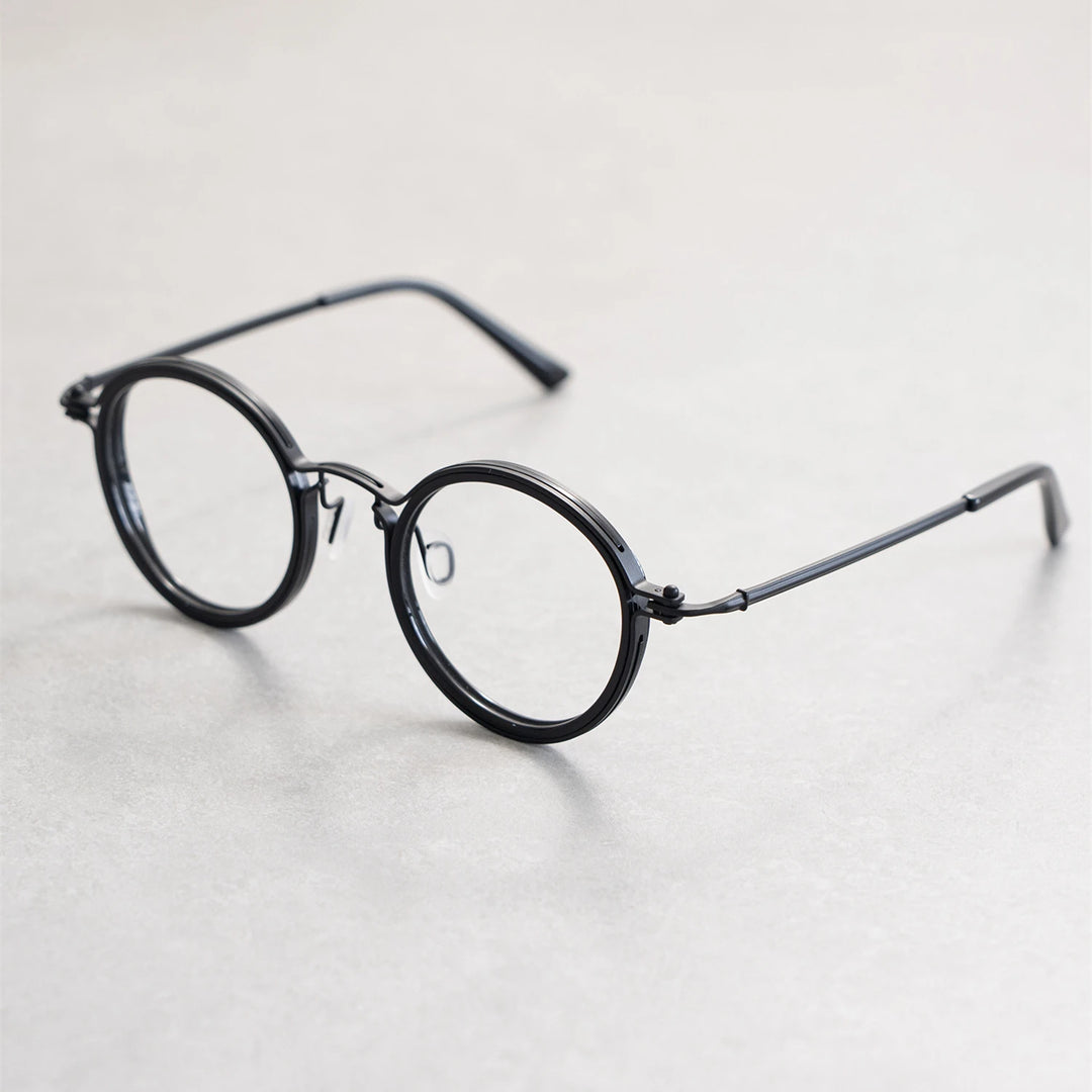 Blackmask Unisex Full Rim Round Titanium Eyeglasses BM-T5860A