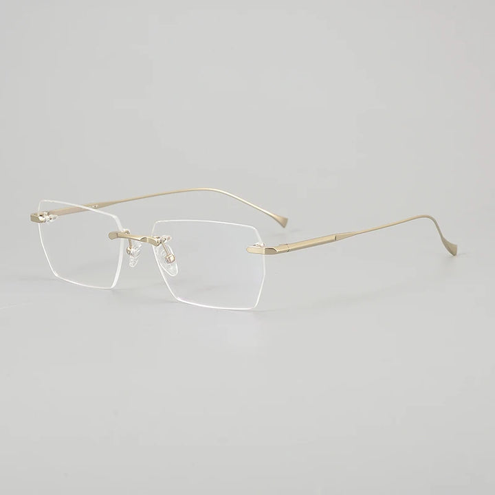 Aror Unisex Rimless Square Titanium Eyeglasses 72324