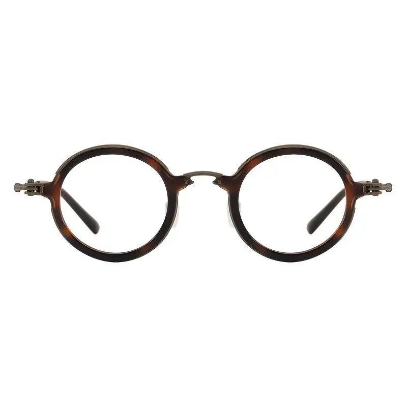 Bobbie 589900 Unisex 142mm Full Rim Round Acetate Titanium Frames FuzWeb