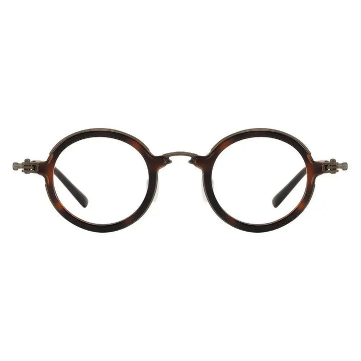 Bobbie 589900 Unisex 142mm Full Rim Round Acetate Titanium Frames FuzWeb
